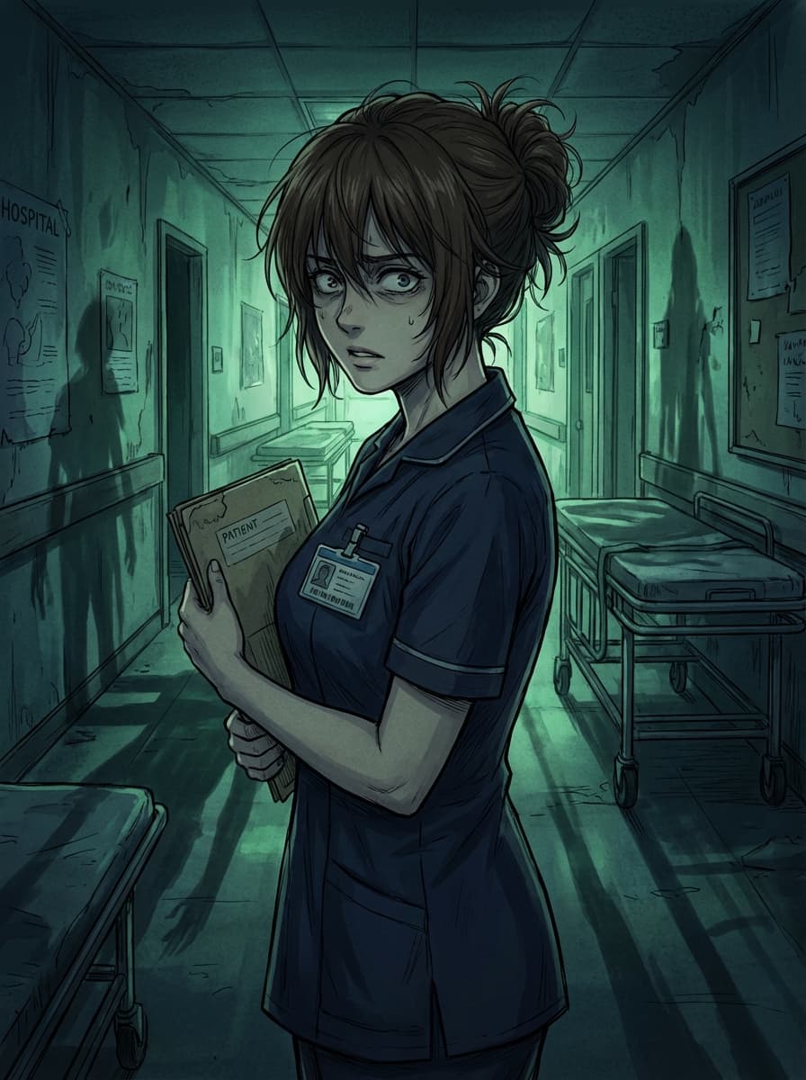Night Shift — AI visual novel cover art
